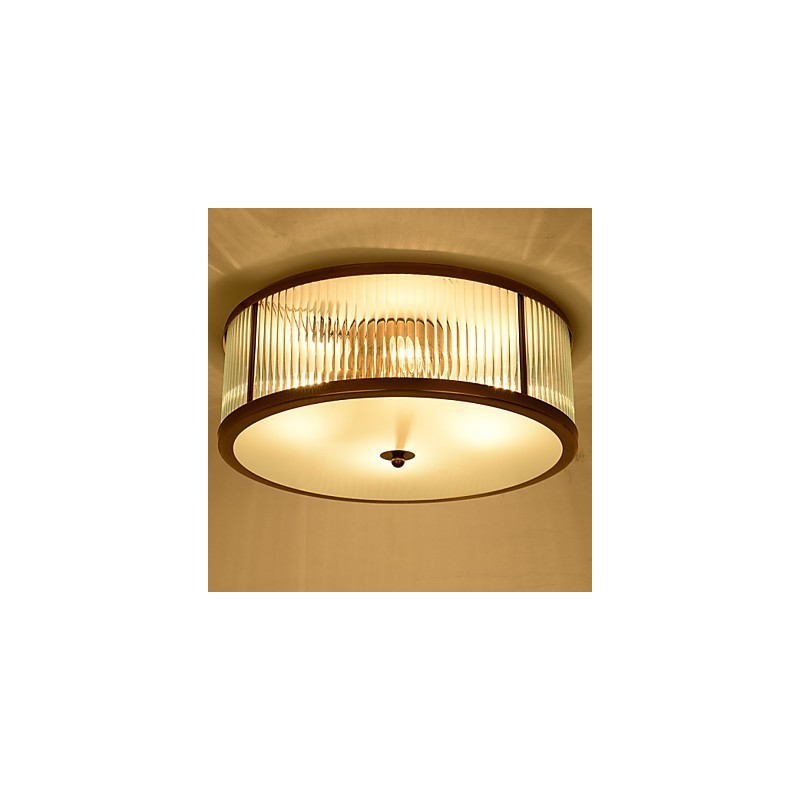 Plafoniera a filo tradizionale classica rustica lodge ottone metallo 3 lampadine E26/E27