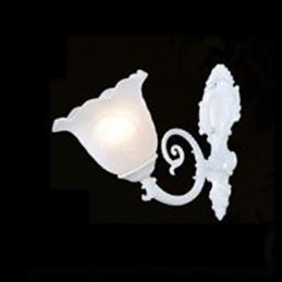 Applique da parete classica in metallo e vetro bianco E26/E27
