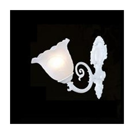 Applique da parete classica in metallo e vetro bianco E26/E27