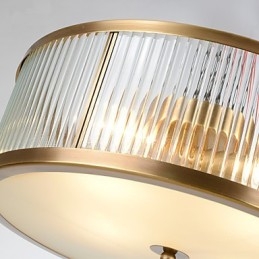 Plafoniera a filo tradizionale classica rustica lodge ottone metallo 3 lampadine E26/E27