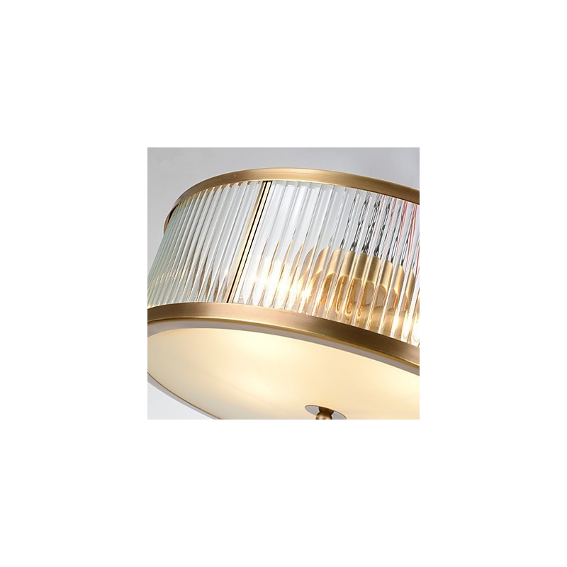 Plafoniera a filo tradizionale classica rustica lodge ottone metallo 3 lampadine E26/E27
