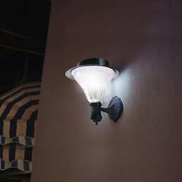 Applique da parete solare LED da esterno bianca con sensore