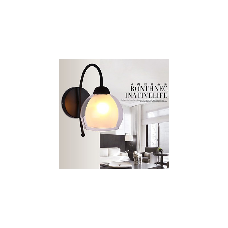 Applique da parete B008 1 moderna multicolore in vetro e metallo E26/E27 40 W