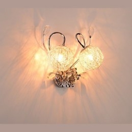 Applique da parete moderna in cristallo cromo LED 2 lampadine E9 35 cm