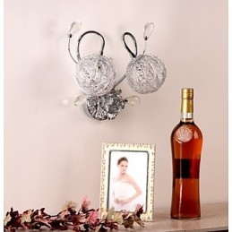 Applique da parete moderna in cristallo cromo LED 2 lampadine E9 35 cm
