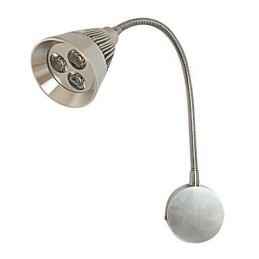 Applique con faretto a 3 luci LED per specchio, alluminio anodizzato