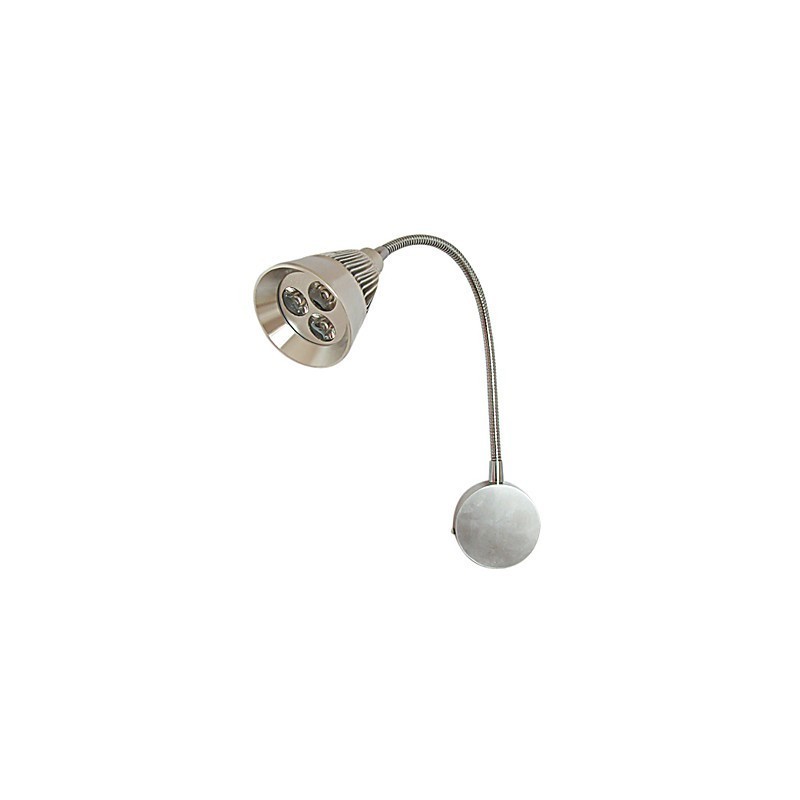 Applique con faretto a 3 luci LED per specchio, alluminio anodizzato