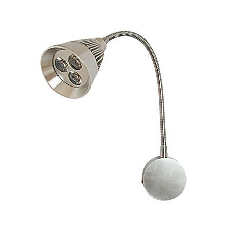 Applique con faretto a 3 luci LED per specchio, alluminio anodizzato