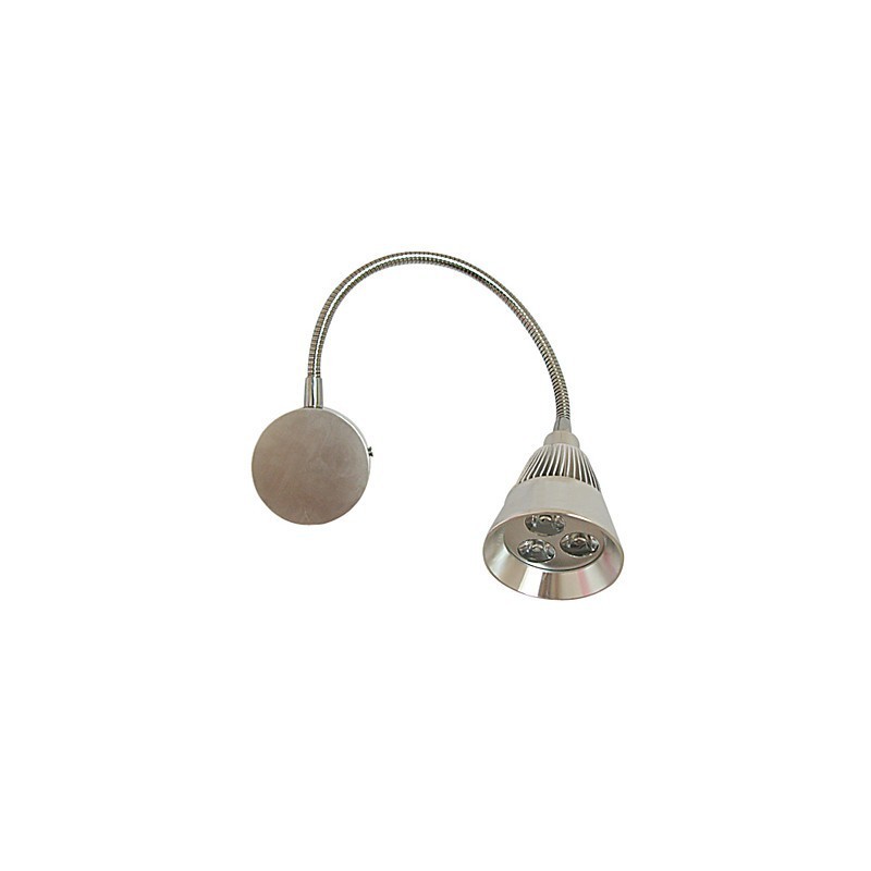 Applique con faretto a 3 luci LED per specchio, alluminio anodizzato