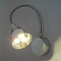 Applique con faretto a 3 luci LED per specchio, alluminio anodizzato