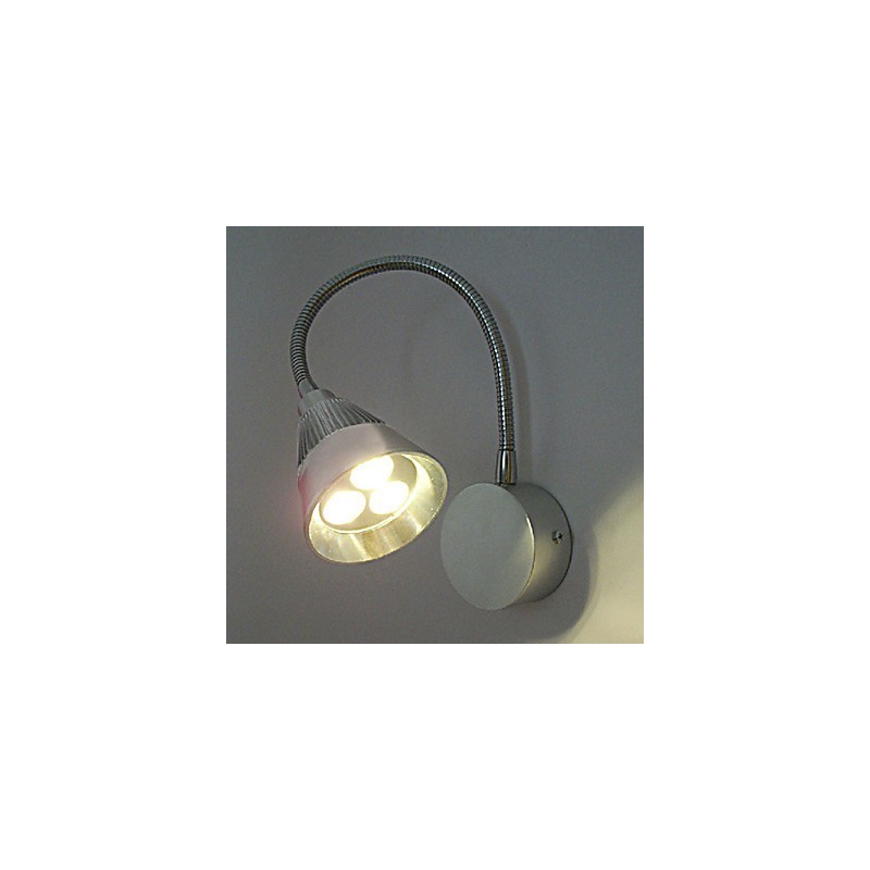 Applique con faretto a 3 luci LED per specchio, alluminio anodizzato
