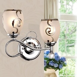 Applique da parete B001 2 moderna contemporanea cromo mini 2 luci E26/E27