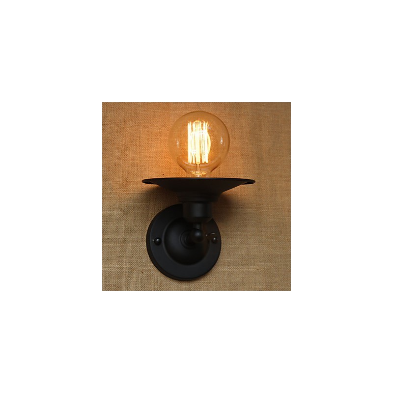 Applique da parete rustica minimalista retrò nera 17 cm