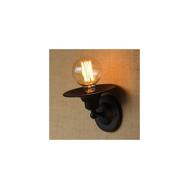 Applique da parete rustica minimalista retrò nera 17 cm