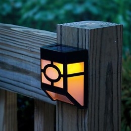 Applique da parete solare da esterno con 2 lanterne, LED giallo caldo