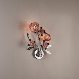 Applique da parete moderna in metallo e cristallo cromo 2 luci G4 LED bianco caldo
