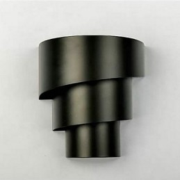 Applique da parete a spirale moderna in acrilico nero e bianco, E26/E27, 20 cm