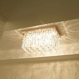 Plafoniera a filo moderna contemporanea in cristallo e metallo
