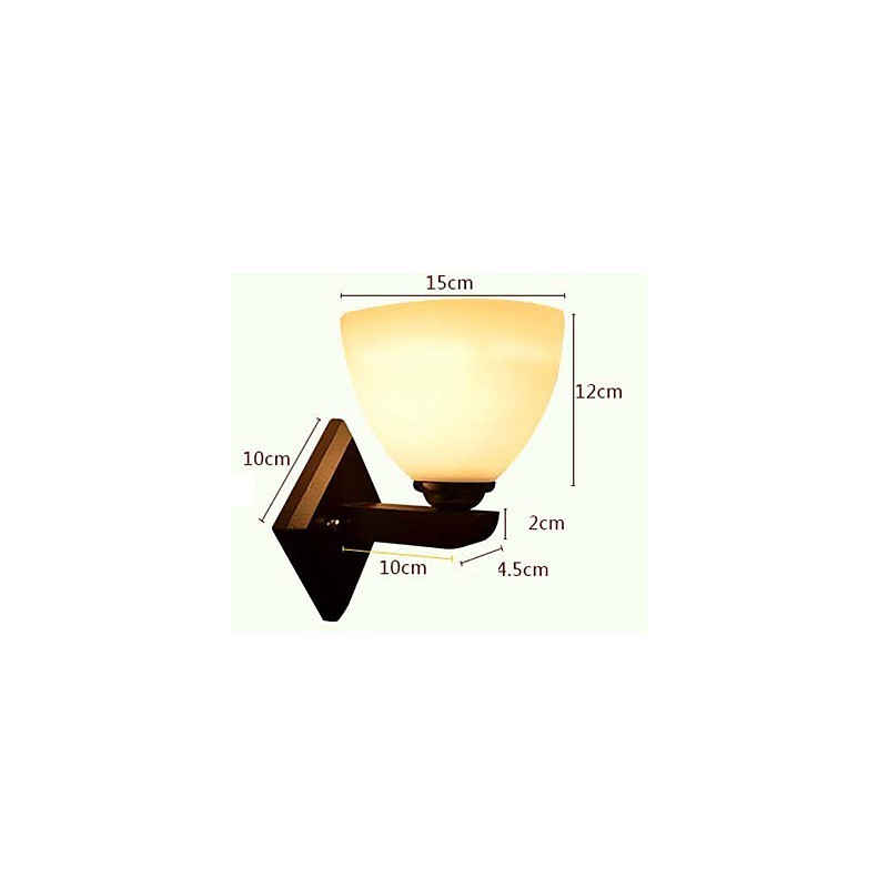 Applique da parete in vetro moderna con luce calda per testata letto