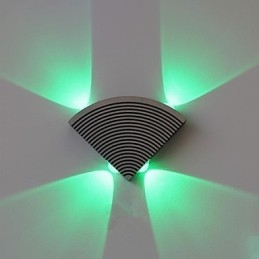 Applique da parete Fan a 4 luci LED verde alluminio acrilico