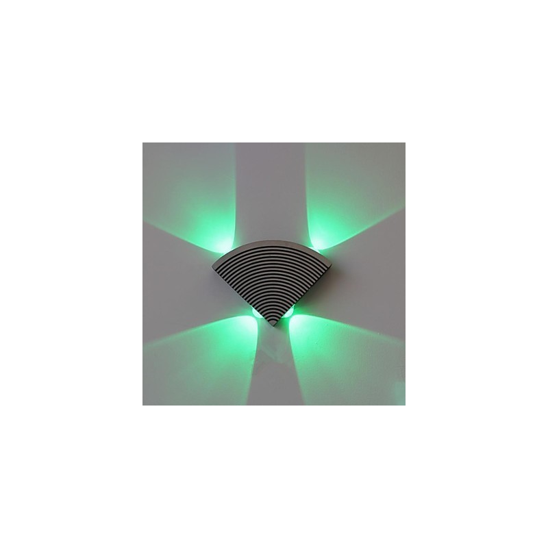 Applique da parete Fan a 4 luci LED verde alluminio acrilico