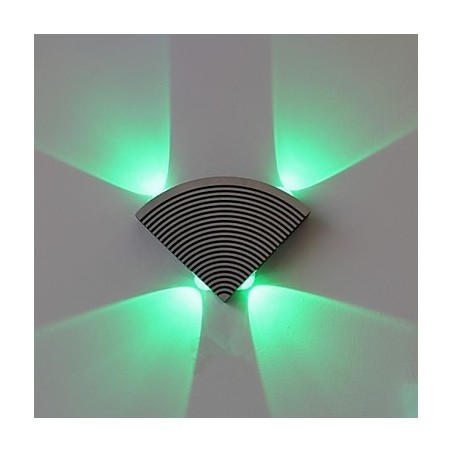 Applique da parete Fan a 4 luci LED verde alluminio acrilico