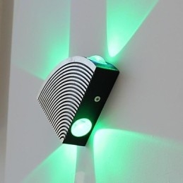 Applique da parete Fan a 4 luci LED verde alluminio acrilico