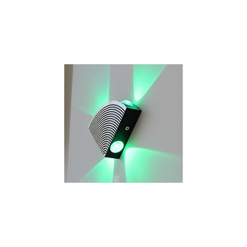 Applique da parete Fan a 4 luci LED verde alluminio acrilico