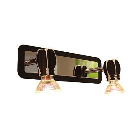 Applique da bagno nera moderna con 2 faretti GU10