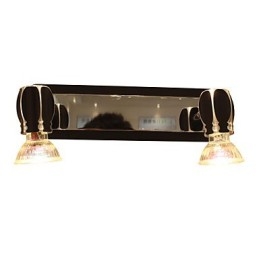 Applique da bagno nera moderna con 2 faretti GU10