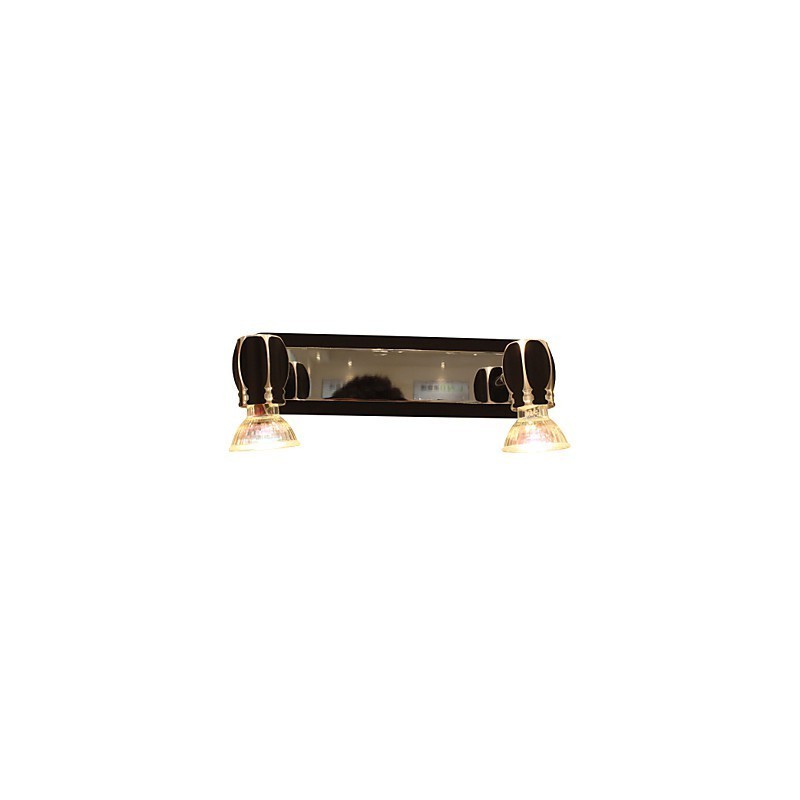 Applique da bagno nera moderna con 2 faretti GU10