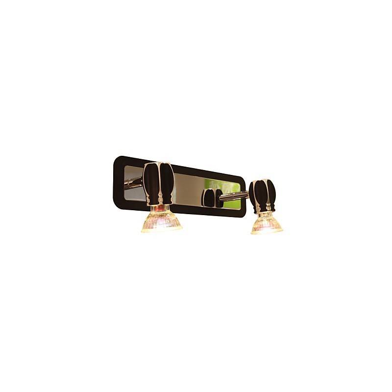 Applique da bagno nera moderna con 2 faretti GU10