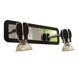 Applique da bagno nera moderna con 2 faretti GU10