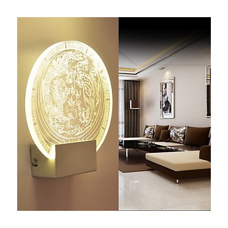 Applique da parete a filo moderna contemporanea in metallo e PVC