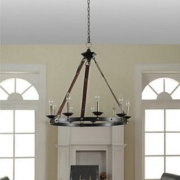 Lampadario vintage mini in metallo E12/E14 1 livello 56 cm