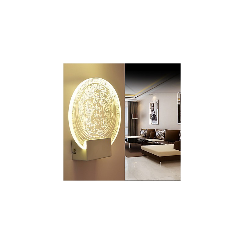 Applique da parete a filo moderna contemporanea in metallo e PVC