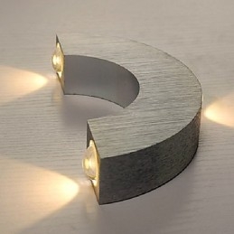 Applique da parete a filo LED mini moderna contemporanea in metallo argentato