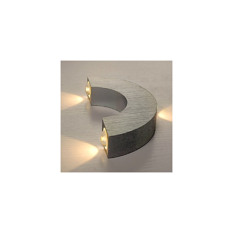 Applique da parete a filo LED mini moderna contemporanea in metallo argentato