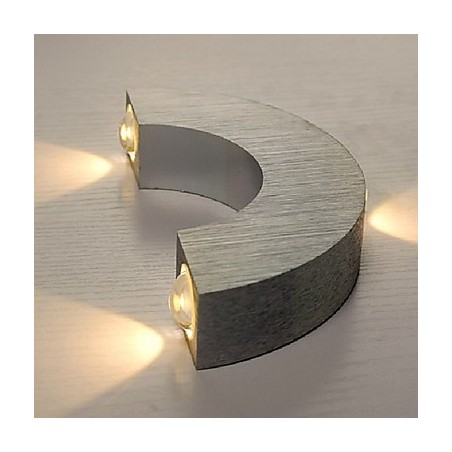 Applique da parete a filo LED mini moderna contemporanea in metallo argentato
