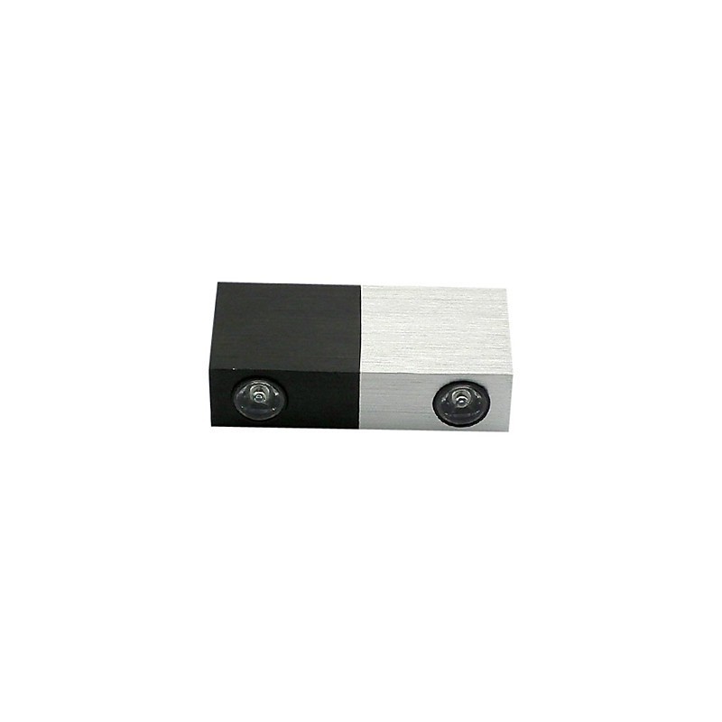 Applique da parete a filo moderna cubica argento e nero LED integrato 2 lampadine