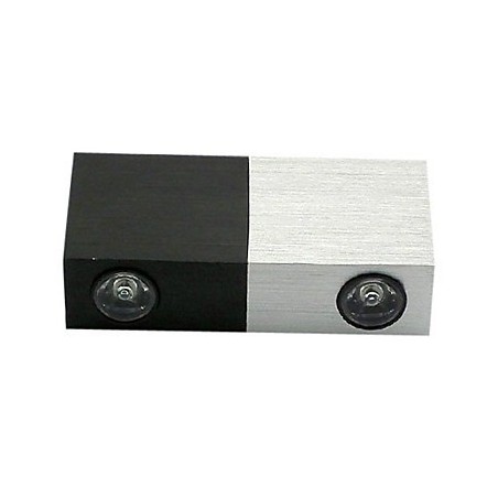 Applique da parete a filo moderna cubica argento e nero LED integrato 2 lampadine