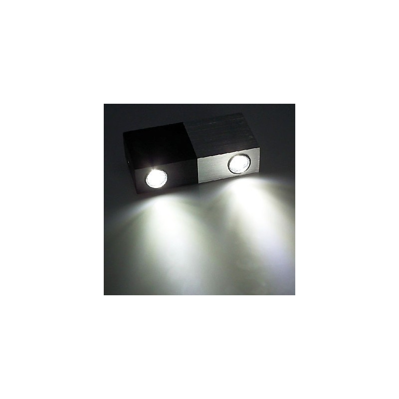 Applique da parete a filo moderna cubica argento e nero LED integrato 2 lampadine