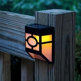 Applique da parete solare LED con 2 lanterne, luce gialla calda