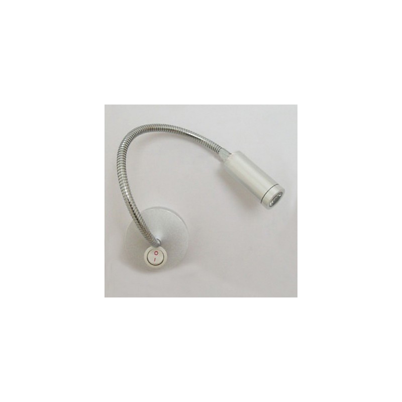 Applique da lettura a braccio oscillante in metallo cromato, LED integrato, 13 cm