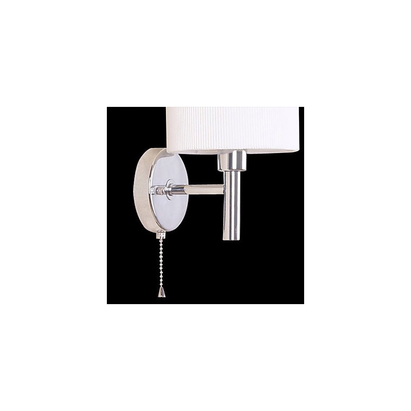 Applique da parete moderna in metallo e tessuto, 1 luce, cilindro bianco