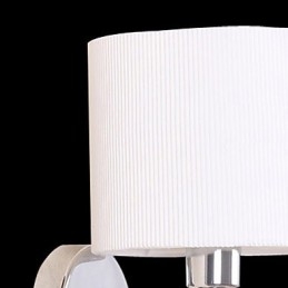 Applique da parete moderna in metallo e tessuto, 1 luce, cilindro bianco