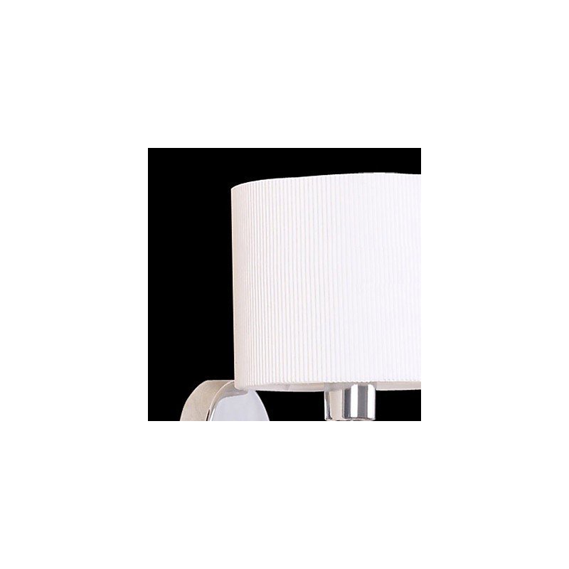 Applique da parete moderna in metallo e tessuto, 1 luce, cilindro bianco
