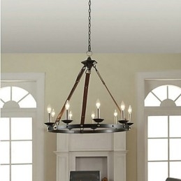 Lampadario vintage mini in metallo E12/E14 1 livello 56 cm