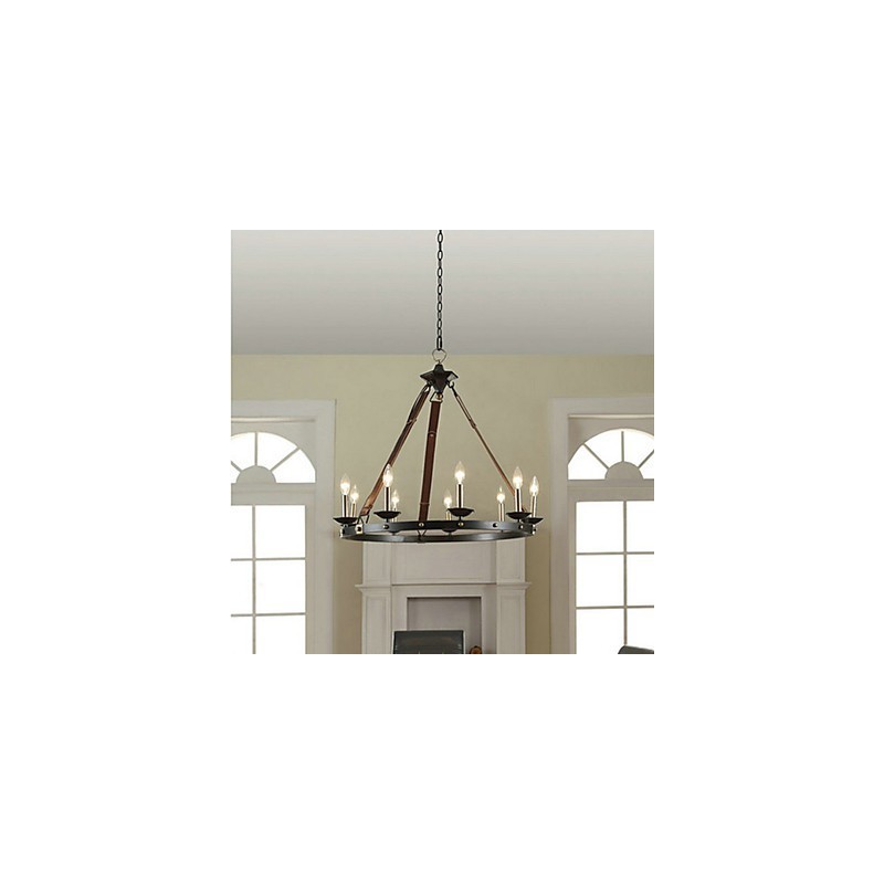 Lampadario vintage mini in metallo E12/E14 1 livello 56 cm