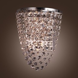 Applique da parete a filo in metallo e cristallo cromo LED integrato